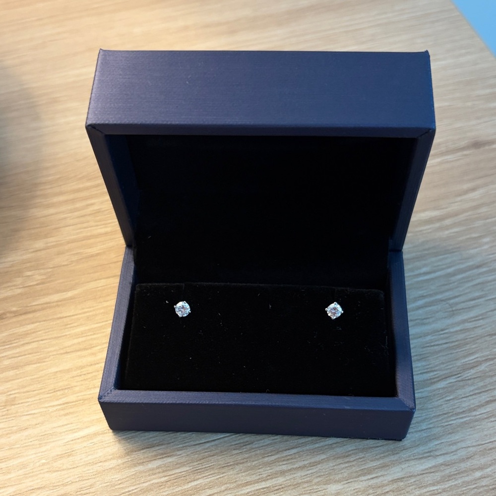 Lab Created Diamond Stud Earrings - image 2